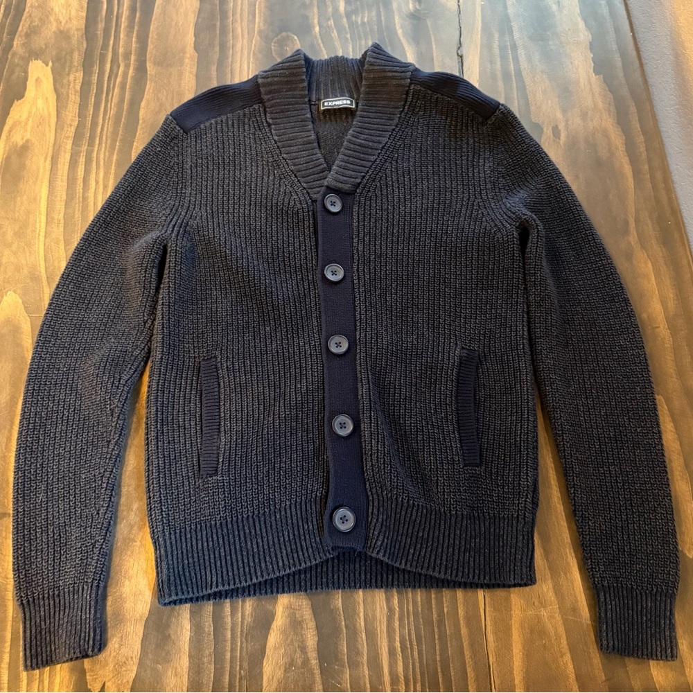 Express Men’s ribbed shawl neck‎ cardigan size small